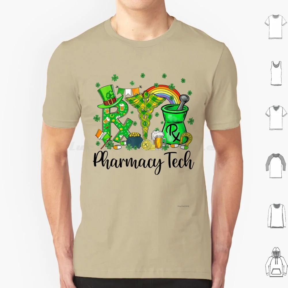 Pharmacie Tech Day chanceux pharmacien t-shirt 6xl coton Cool t-shirt pharmacie Tech jour Shamrock chanceux pharmacien pharmacie Tech Day