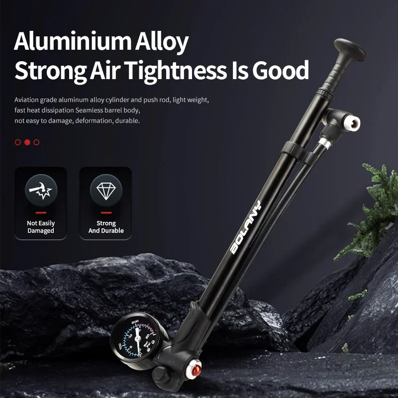 Bolany Bike Fork Air Pump 300psi Portable High-pressure  Gauge Rear Suspension Shock Absorber Mountain Bicycle Accessories