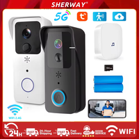 1080P Video Doorbell 5G 2.4G WiFi Wireless Door Bell Night Vision Tuya Smart APP PIR Recording AC/DC Power Ring Camera Bell