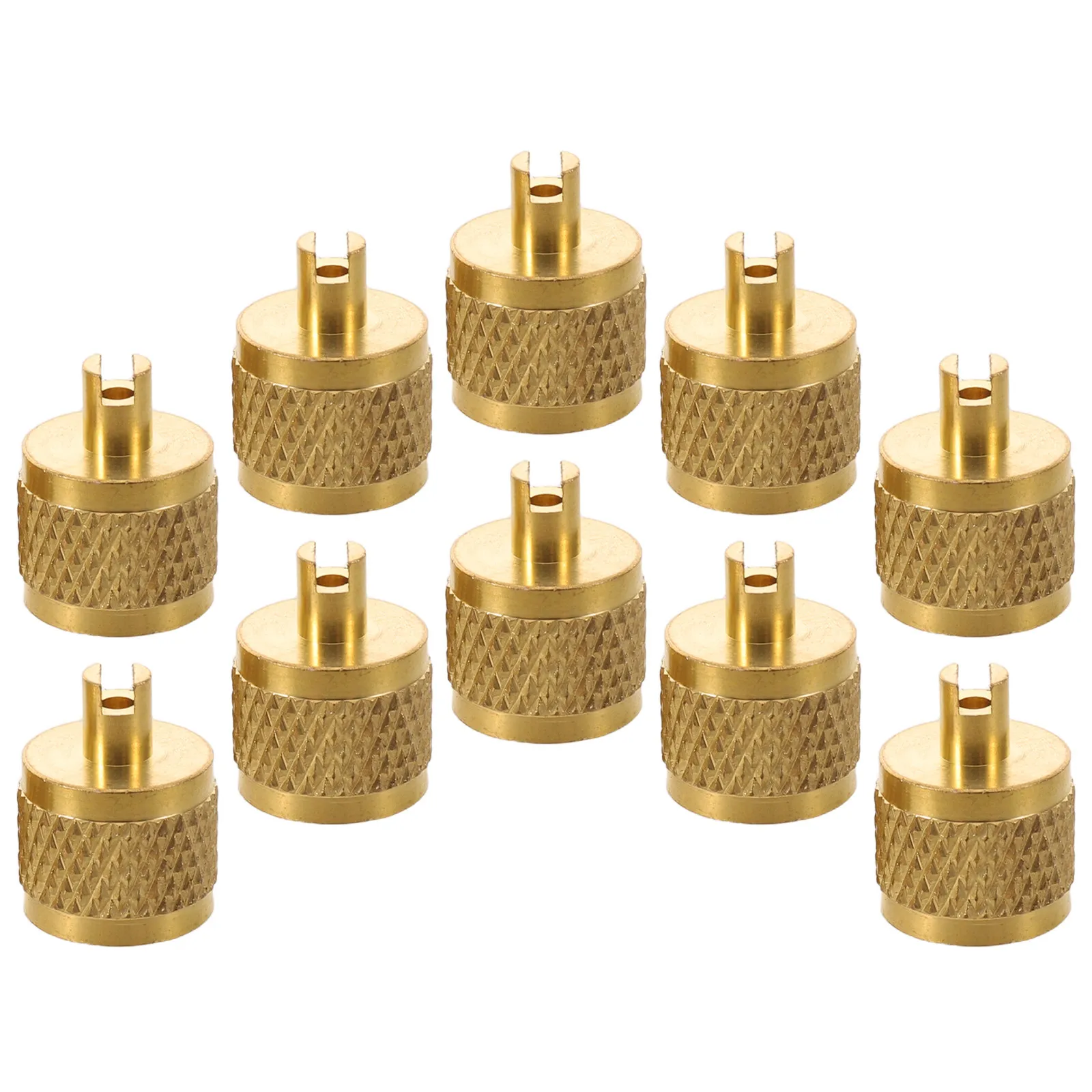 10Pcs Copper Sae Valve Caps Leakproof Core Removers for R22 R410a Hvac Ac System Refrigeration Access Valve Caps