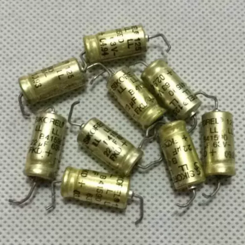 

10 шт. Siemens 125 серии 22 мкФ 63 В электролитический конденсатор с осевым катодом из Германии