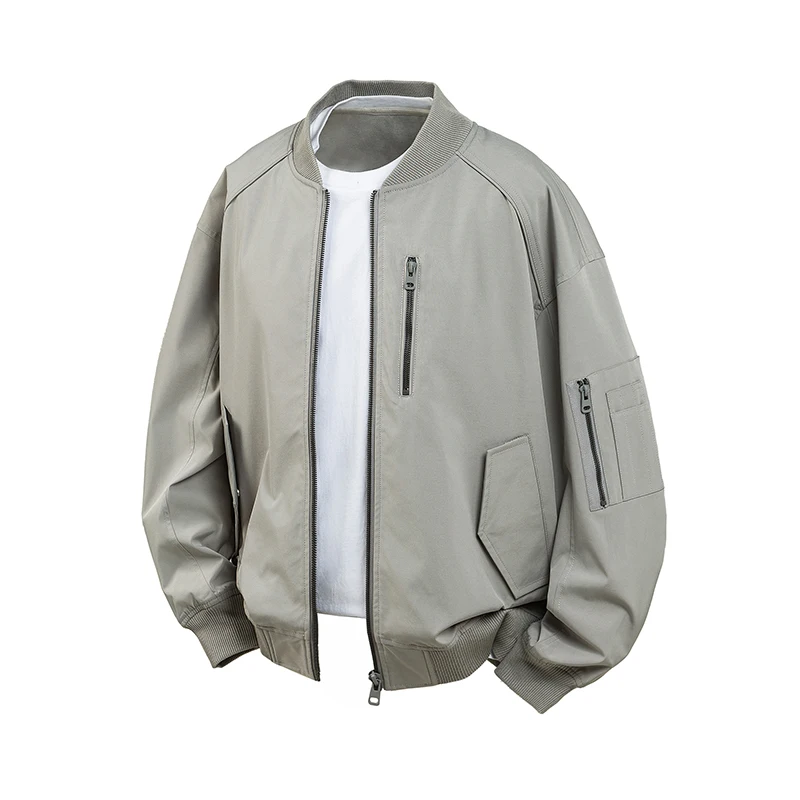 

Бейсбольная куртка в американском стиле для пар, одинаковая, простой дизайн, свободный крой, повседневная модная верхняя одежда, 100% полиэстер