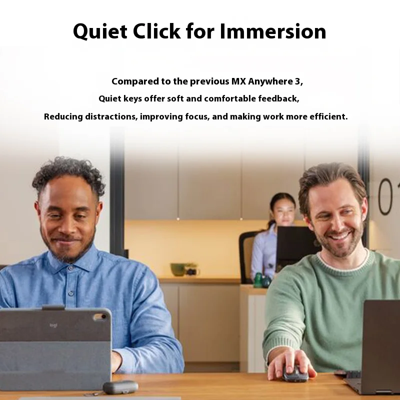 لوجيتك ماستر سيريز MX Anywhere 3S بلوتوث ماوس لاسلكي صامت صوت ناعم مكتب أنثى اللوحي