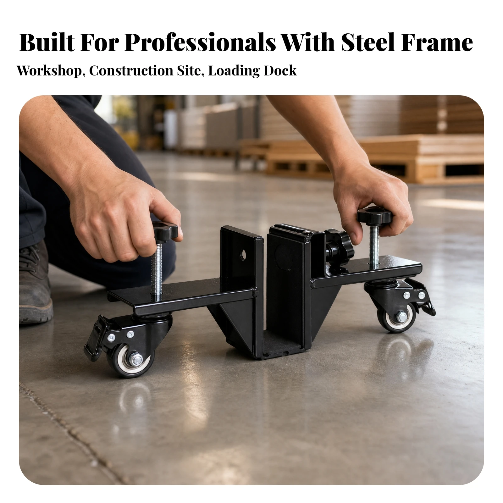 Door Panel Moving Dolly with Swivel Casters Maneuverable Door Installation Transport Trolley Adjustable Single-Person