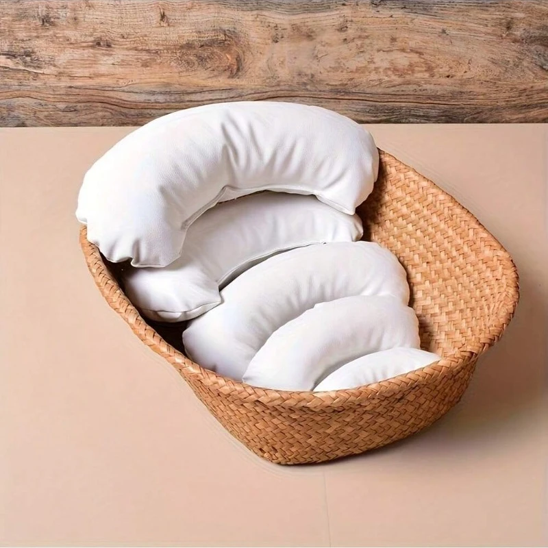 5 pièces/ensemble accessoires de photographie nouveau-né oreillers de haricots croissant accessoires Photo auxiliaires bébé panier remplissages oreiller de pose accessoires Photo