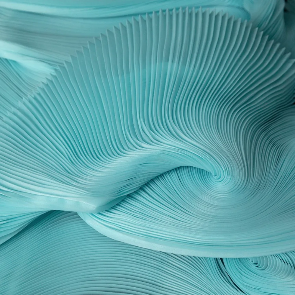 

New Small Wrinkle Pleated Organza Fabric 1 Yard 142cm Wide Dress Designer Fabric Handmade DIY Stiff Material Stage Decoration