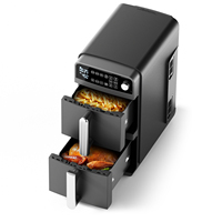 2-Basket Air Fryer, Double Stack Technology Cooks 4 Foods at Once, Space Saving Design, 10 QT, 6-in-1, Smart Finish & Match Cook