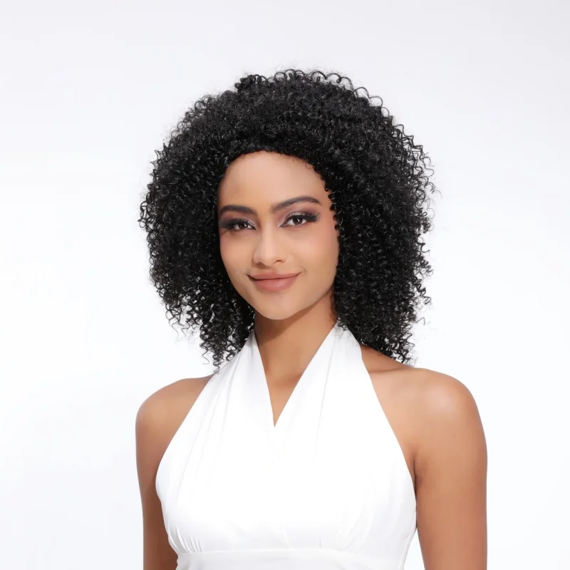 Lydia Short Synthetic Wigs For Women Wavy Heat Resistant Fiber Mixed Hair Kinky Curly Wig Lace Head line Daily Water Wavy