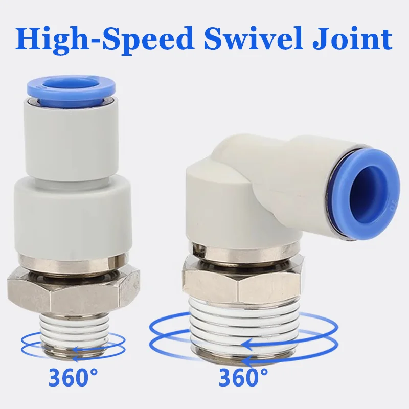 Rotary Pneumatic Air Fitting Conectores Giratórios Conectores Rotativos 360 ° Rotação de Alta Velocidade Malethread m5 Quick Coupling mm mm 10 mm 12 mm
