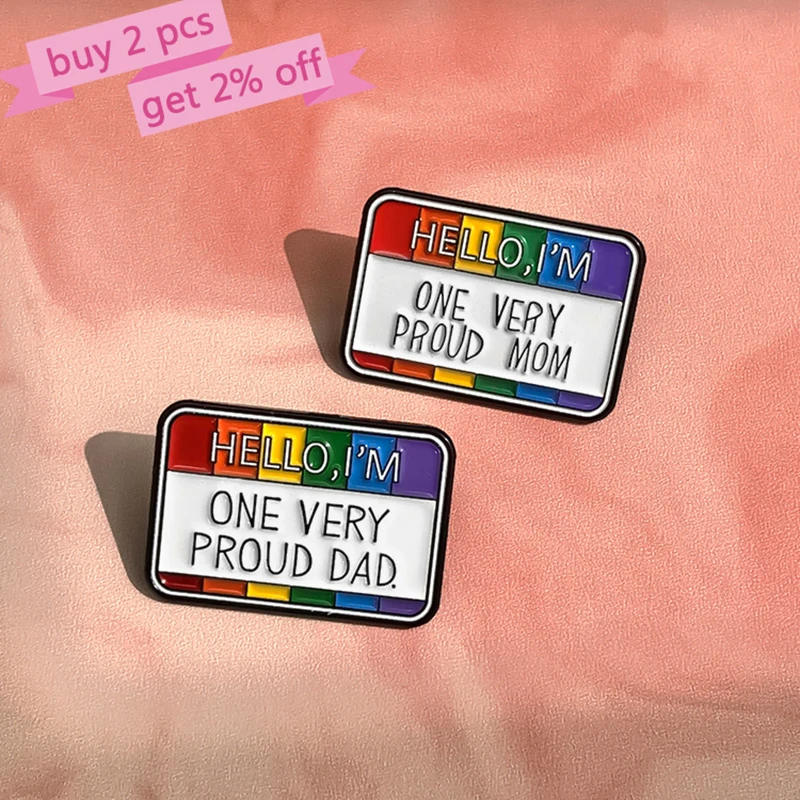 Hello I'm Super Gay Enamel Pins Custom Unapologetically Myself Brooches Lapel Badges Pride Rainbow Color Dialog Box Jewelry