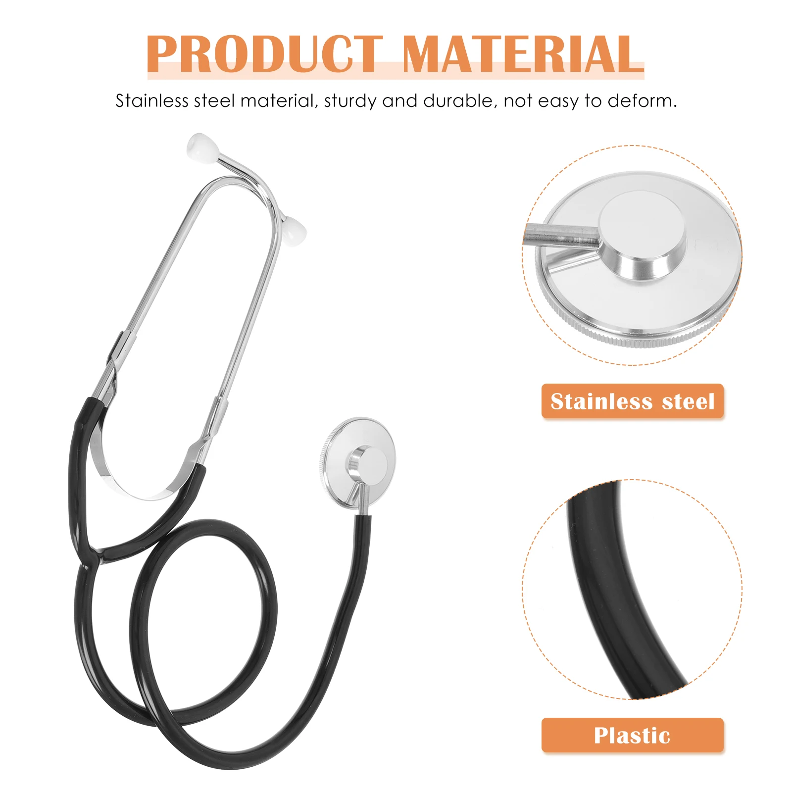 

1pcs Professional Veterinary Stainless Steel Livestock Stethoscopes For Cattle Sheep Dogs Cats Dual Purpose Lightweight Portable