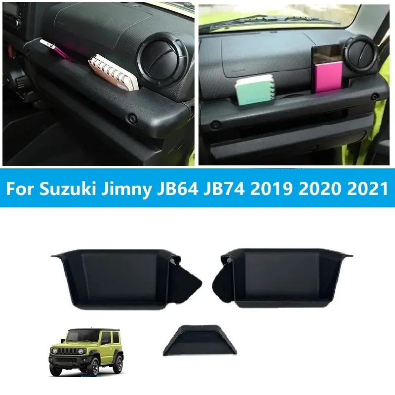 Dla Suzuki Jimny JB64 JB74 2019-2021 schowek na deskę rozdzielczą samochodu uchwyt na taca wewnątrz konsoli Organizer schowek do sprzątania