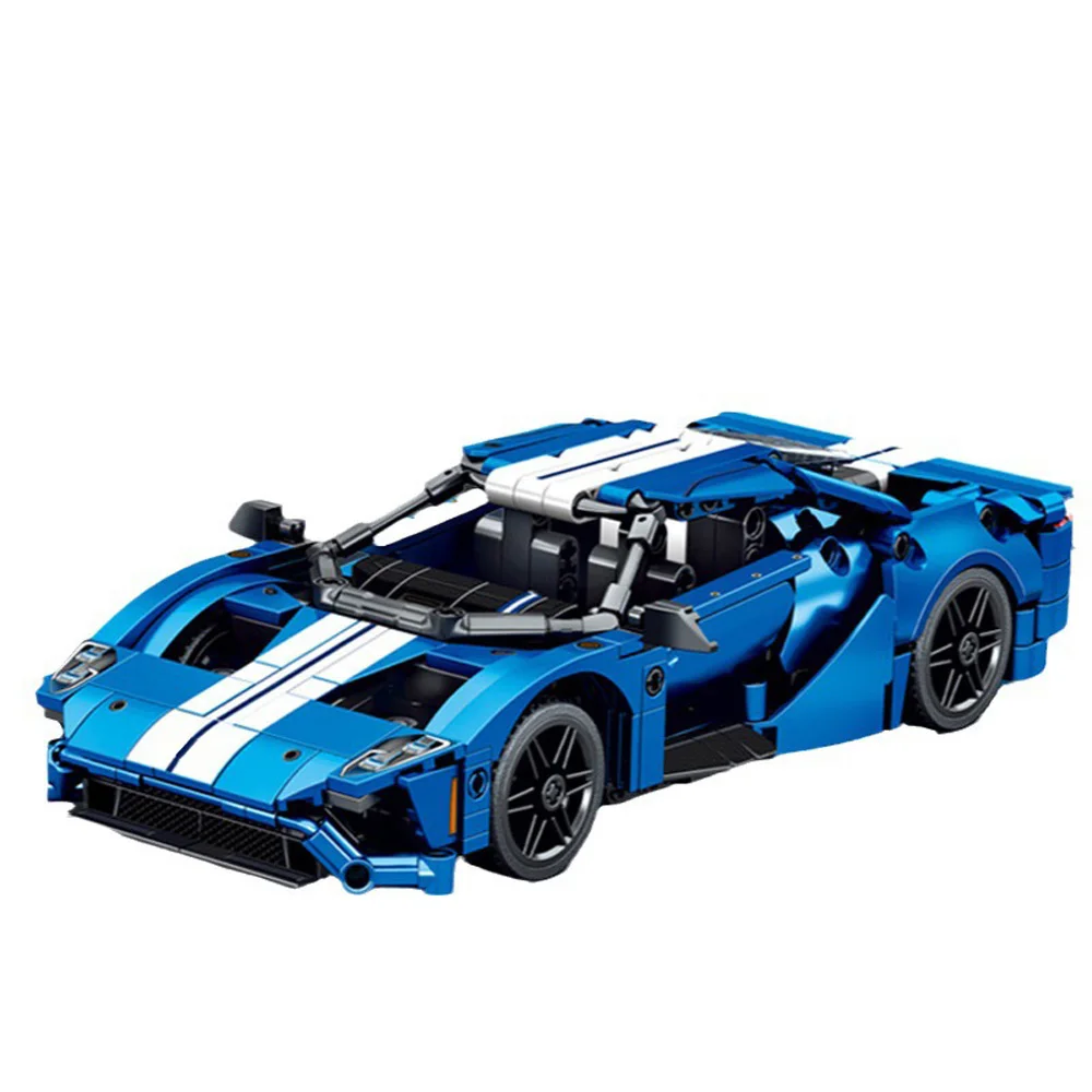 1:18 Scale Building Block SuperCar Fords GT Racing Bricks Construction Model Vehicel Super Sports Car Toy Collection For Gift