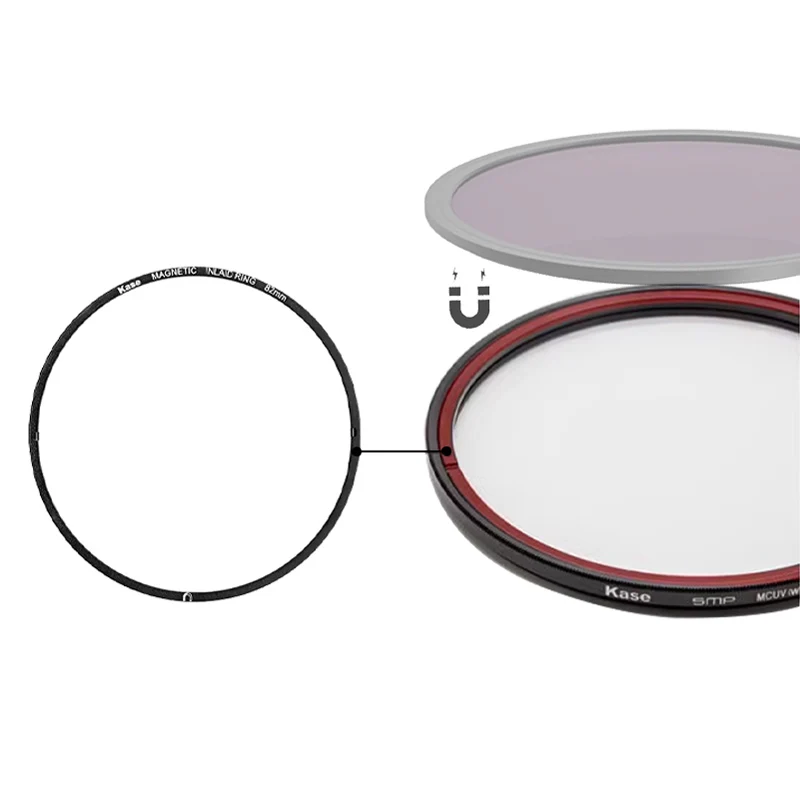 Kase Magnetic Inlaid Step-up Adapter Ring kit - Stacking Different Sizes of Screwed-in ＆ Magnetic Circular Filters