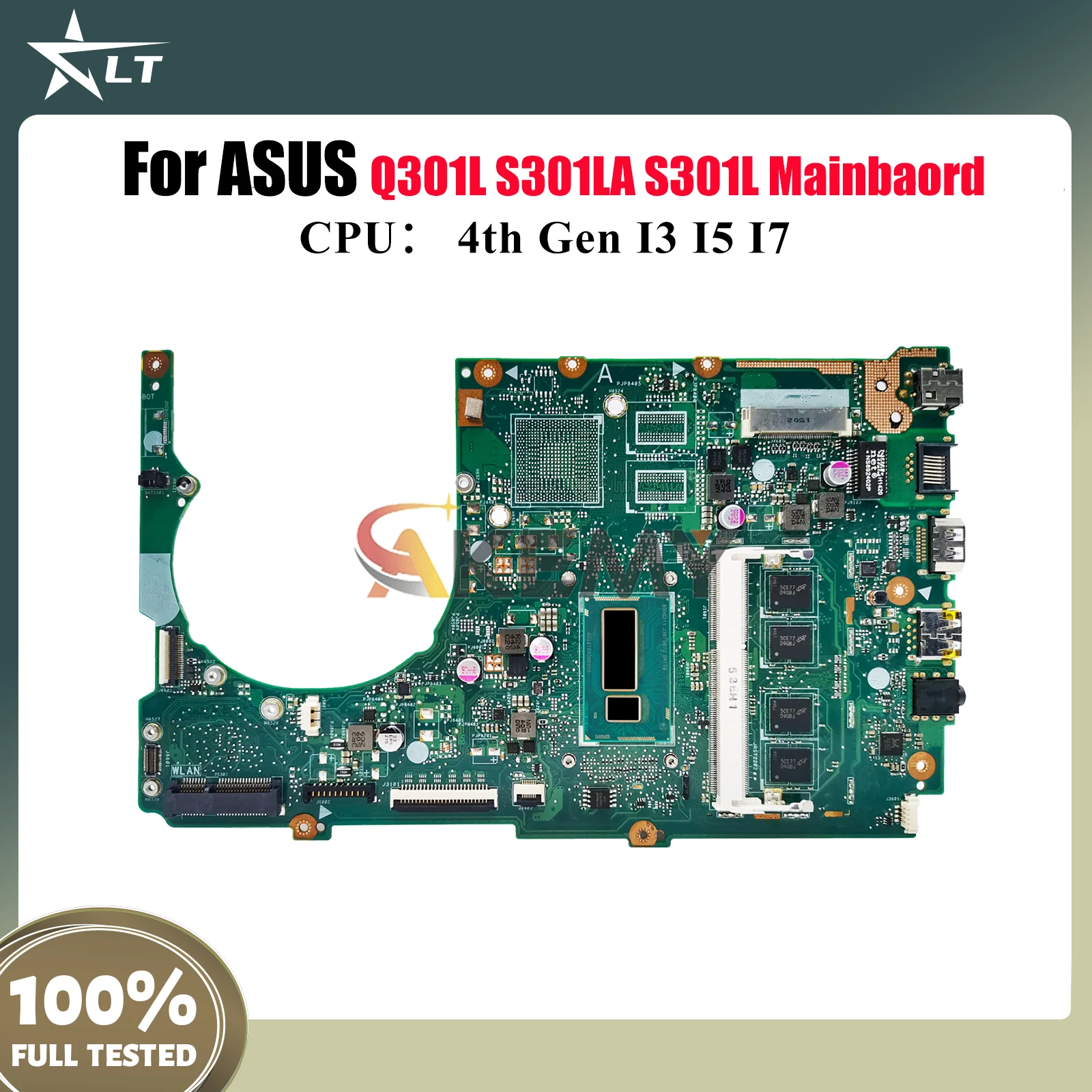 

S301LA Материнская плата для ноутбука ASUS VivoBook S301LP S301L S301LA Q301L Материнская плата для ноутбука с процессором I3 I5 I7 100% tests OK быстрая доставка