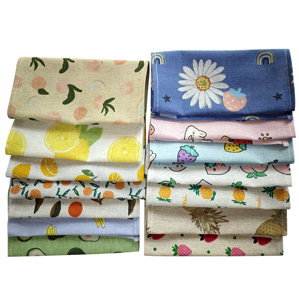1 Pcs Polyester cotton Fruit Patterns Print Europe Fashion Style Fabric Table Mats Napkins Simple Design Tableware Kitchen Tool