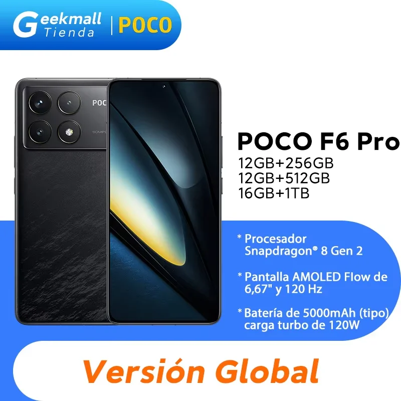 Version mondiale POCO F6 Pro 5G Snapdragon® 8 Gen 2 6.67" AMOLED DotDisplay 120W Charging 50MP