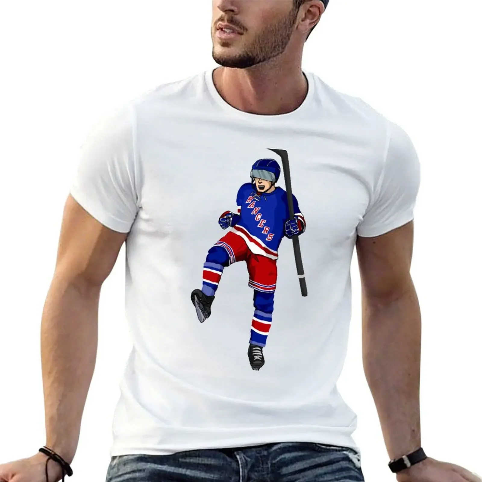 ny rangers hockey player T-Shirt Short sleeve tee summer tops custom t shirt Men's cotton t-shirt