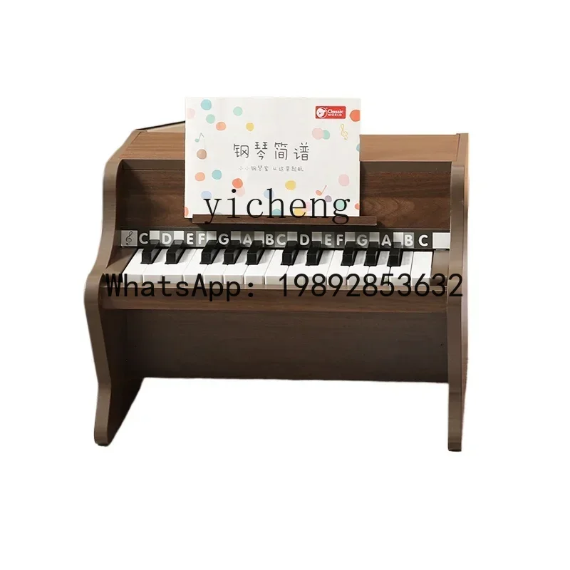 AH  Children Little Piano Pattern Wooden Baby  Can Play Mechanical Music Toys One-Year-Old Birthday Gift