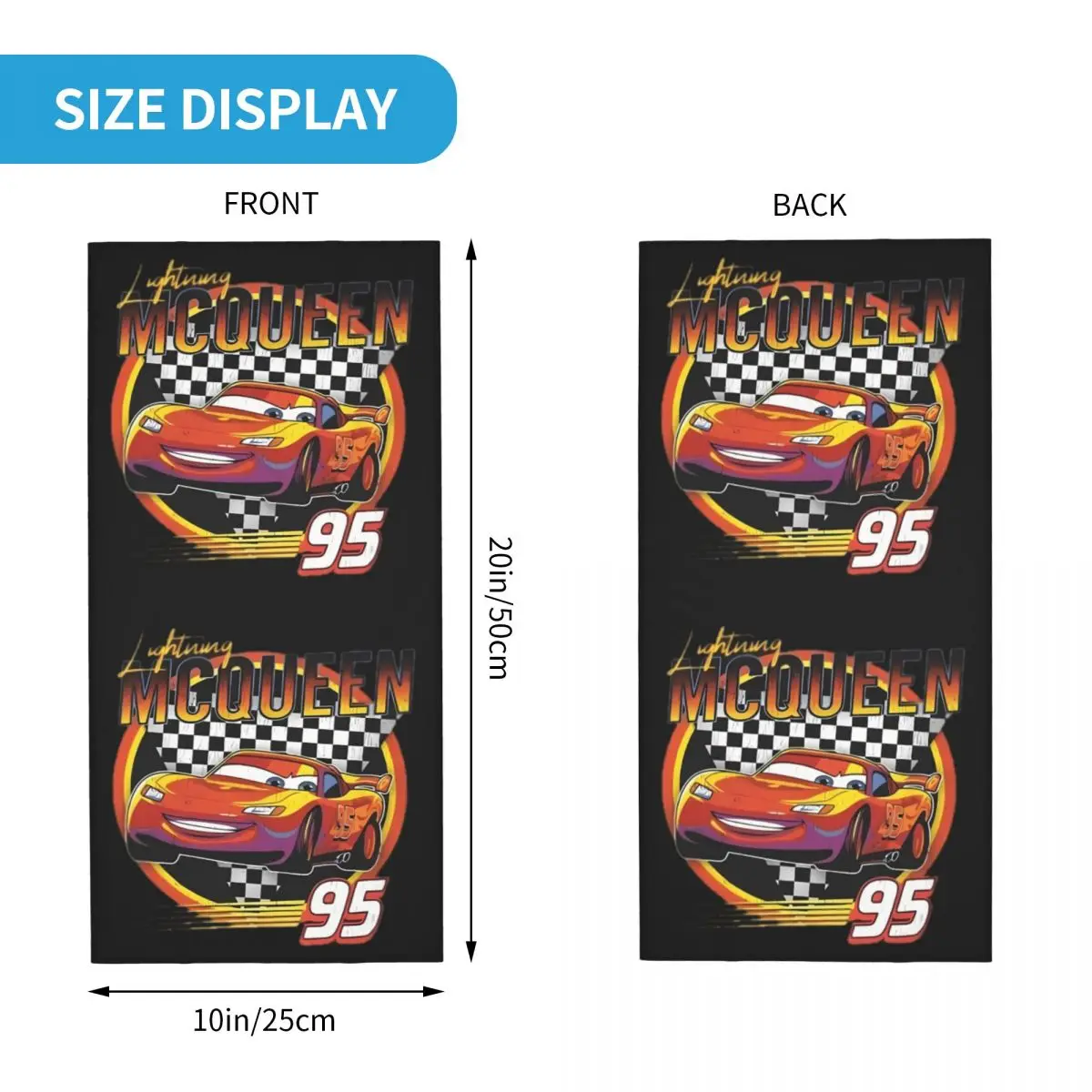 Custom Lightning Mcqueen Cartoon Bandana Neck Warmer Women Men Winter Ski Hiking Scarf Gaiter Cars Face Cover