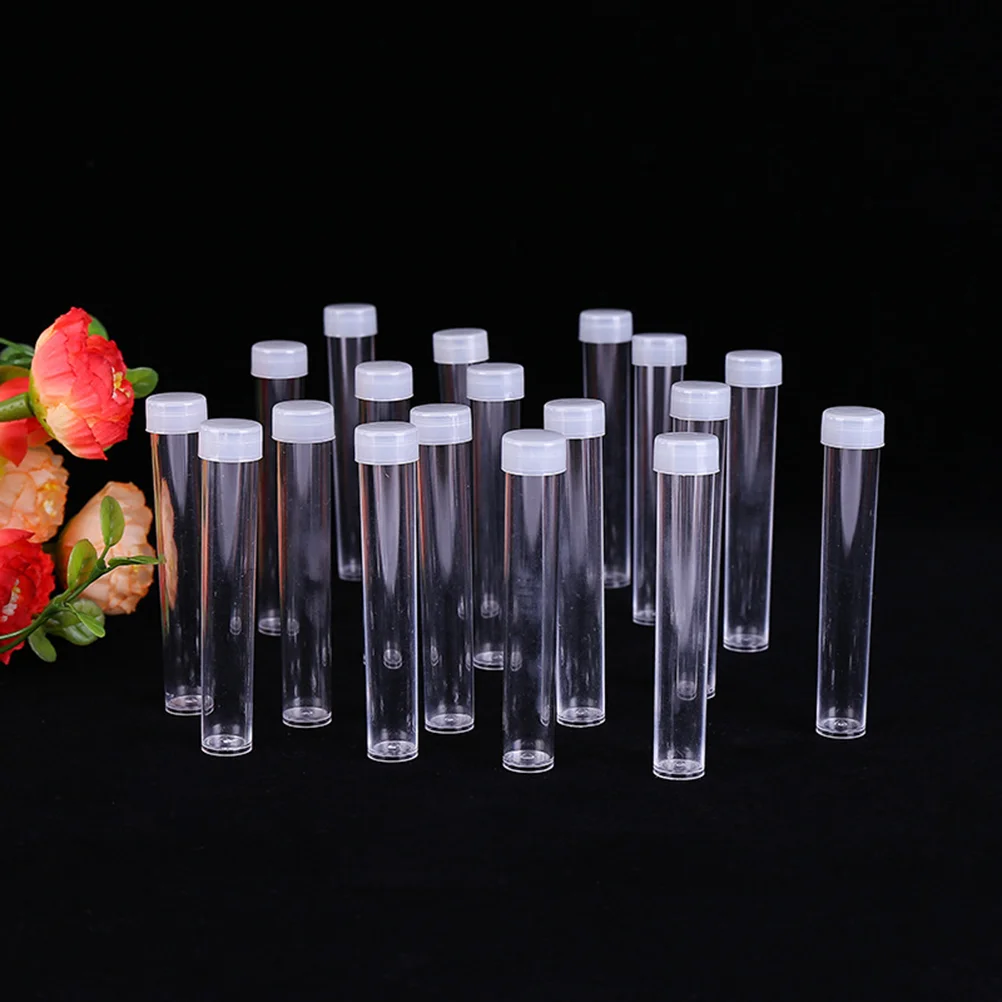 

100pcs Transparent Mask Bath Salt Test PET Tube Clear Plastic Sugar Capsule Bottles with Screw Caps