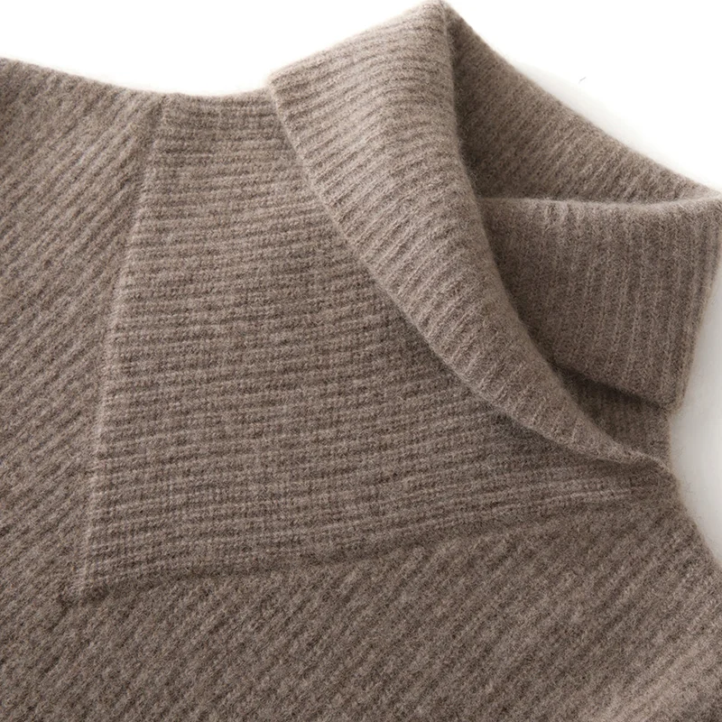 CHICUU femmes col châle pull en cachemire automne hiver 100% pull en cachemire automne hiver épais décontracté ample haut en cachemire