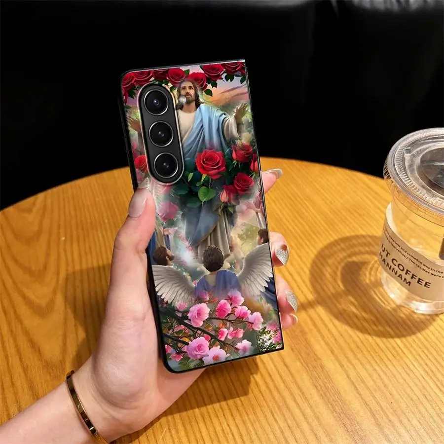 Case for Samsung Galaxy Z Fold 8 Ultra ZFold7 ZFold6 ZFold4 ZFold3 ZFold5 Z Fold 7 6 5 4 3 Phone Shell Funda Floral Dove Blessed
