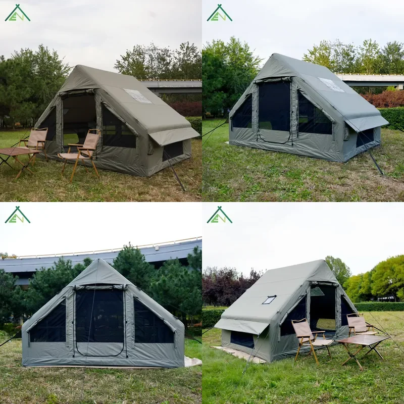 Portable 6.3sqm Four-season One Bedroom Air Tent Inflatable Camping Outdoor Quick Setup Waterproof for 2-3 Person