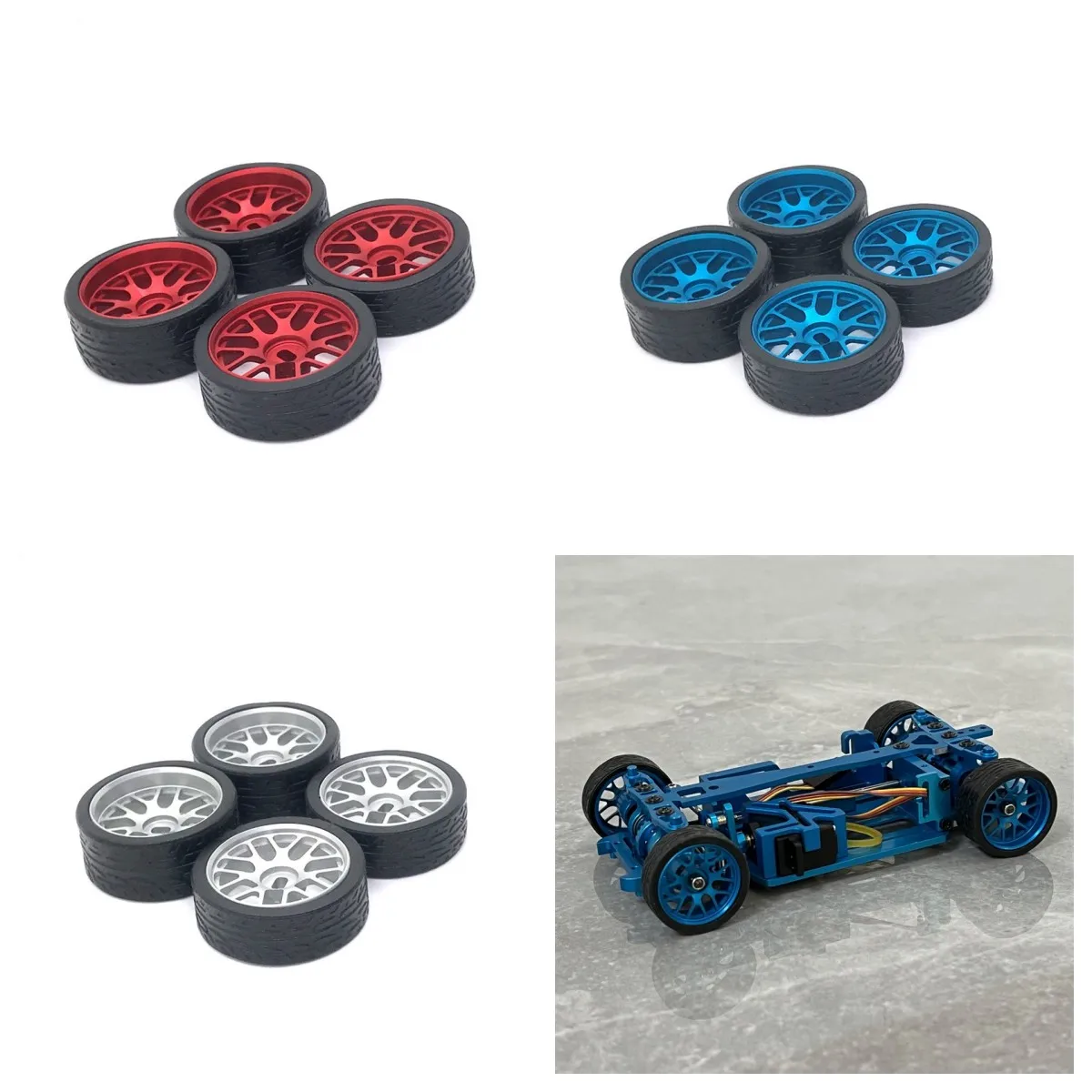 Wltoys K989 K969 284131 284010 1/28 RC Kyosho mini-z mini-d remote control car metal wheel hub racing tire