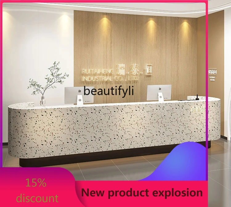 

Simple Modern Hotel Cashier Service Special-Shaped Bar Company Reception Desk