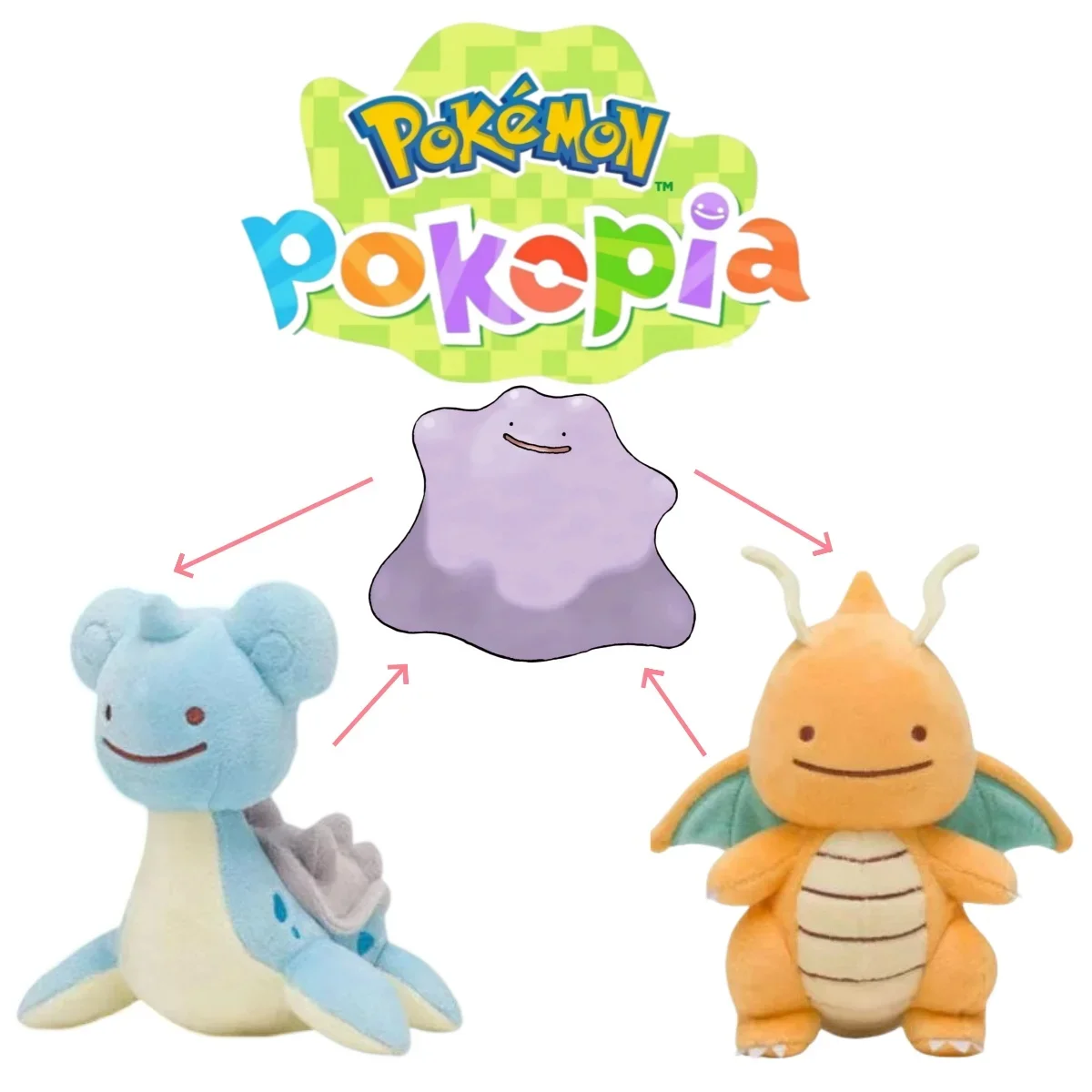 Pokemon Q Version Pokopia Eevee Ditto Lapras Mimikyu Gengar Charmander Dragonite Plush Toys Kawaii Cartoon Stuffed Doll Gift