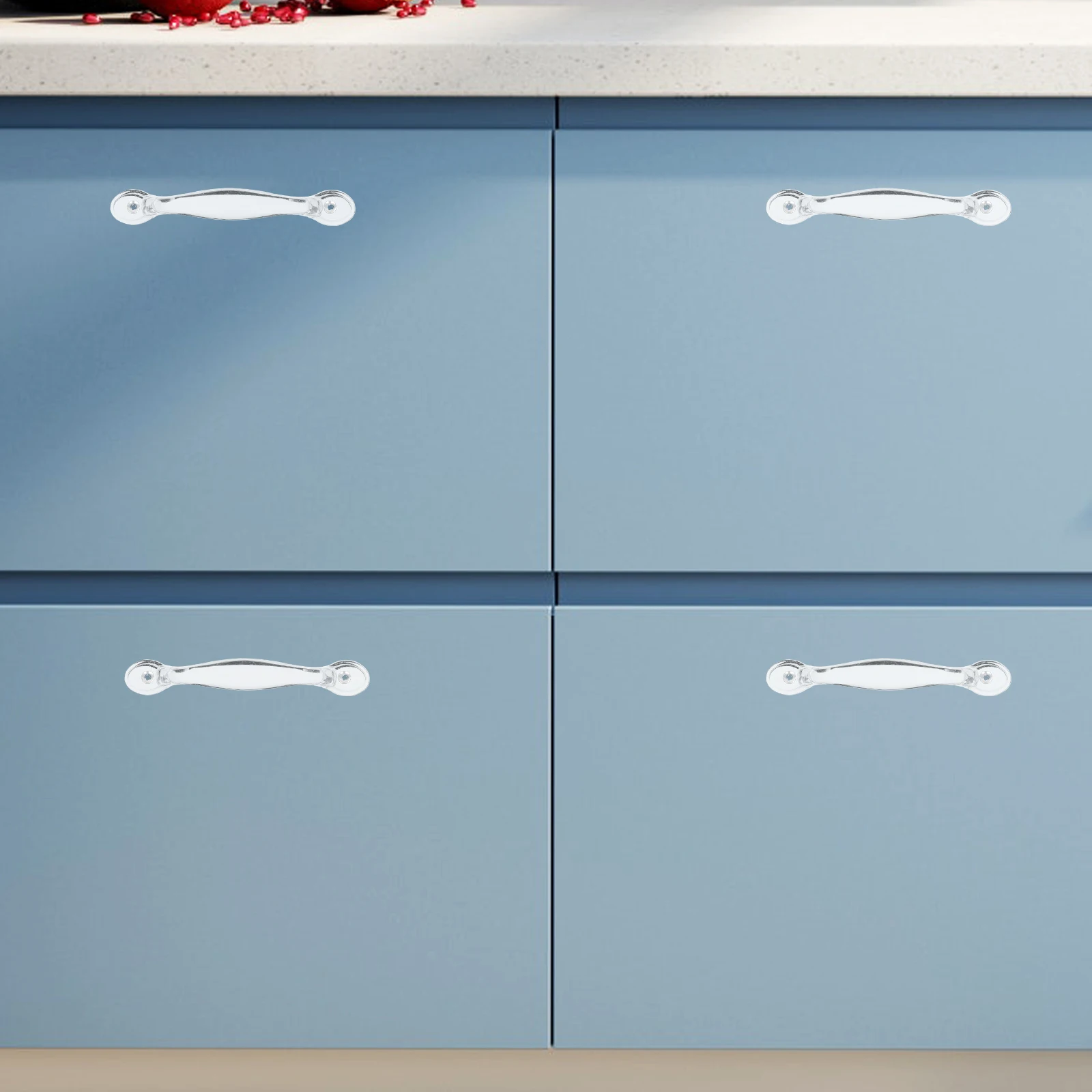 

6pcs Clear Plastic Cabinet Durable niture Pulls Drawer Wardrobe Door Replacement Simple Design Transparent Acrylic Cupboard