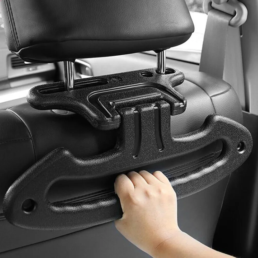 

Car Seat Coat Rack Hanger Vehicle Clothes Organizer Durable Abs Foldable For Travel Schoolbags Umbrellas Black Car Accessories