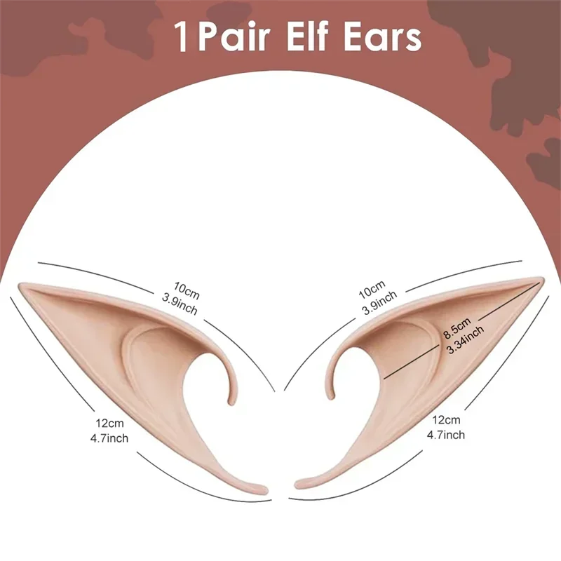 New 2025 Fairy Angel Cosplay Elf Ears Kids Adult Unisex Spirit Pointed Ears Prop Costume Accessories Halloween Carnival Props