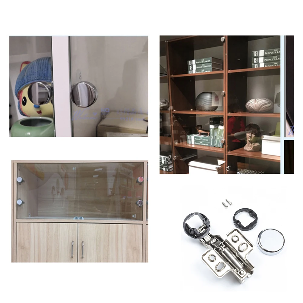 Hydraulic Damping Glass Hinge Compatible with For Mini Round Head Glass Door in Residential and Commercial Use