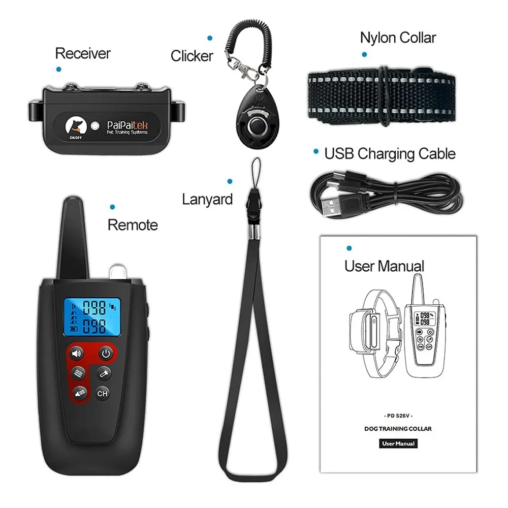 Dog No Shock Collar,Vibrating Dog Collar,3300ft Range,IPX7 Waterproof Remote Dog Training Collar,Sound & Vibration Modes