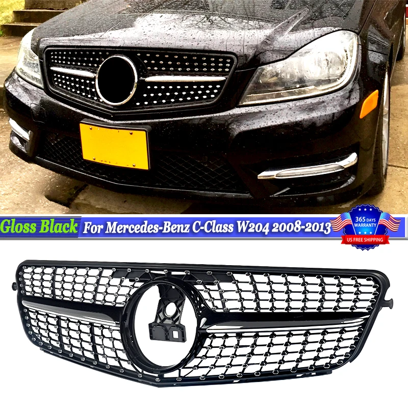 

Car Bumper Grille FOR MERCEDES Benz W204 S204 C204 C CLASS C180 C250 C350 C200 CDI 2006-2014 FRONT GRILLE GRILL DIAMOND BLACK