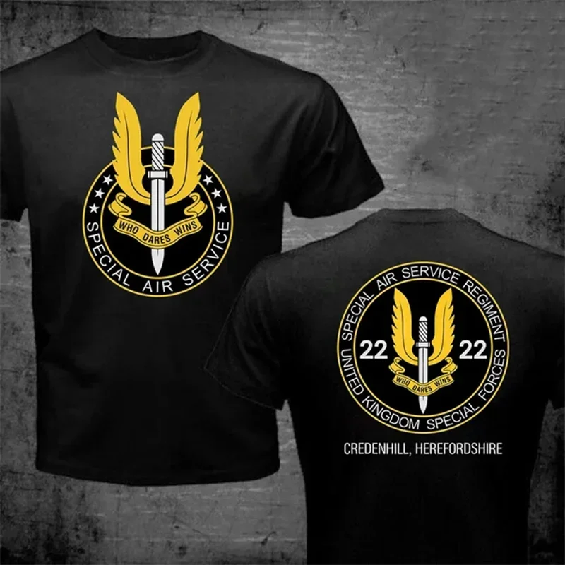 SAS Special Air Service Who Dares Wins T Shirt Men UK British Special Forces Military Army T-Shirt Trend Tops Tee Shirt Camiseta