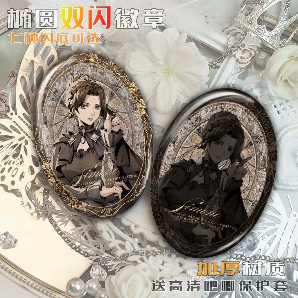 سيد الألغاز أودري قاعة أنيمي شارة صفيح القطع الناقص بروش الكرتون الشكل شارات ظهره الملابس التلبيب دبوس الدعائم #5