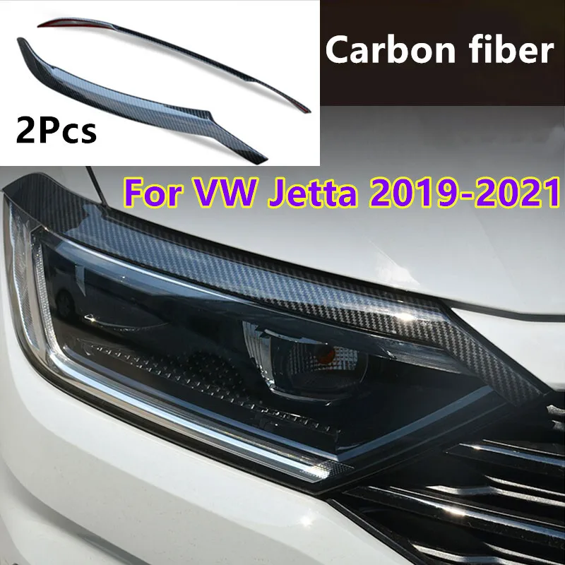 

Для VW Jetta 2019-2021 углеродное волокно ABS фары свет брови декоративная накладка 2 шт.