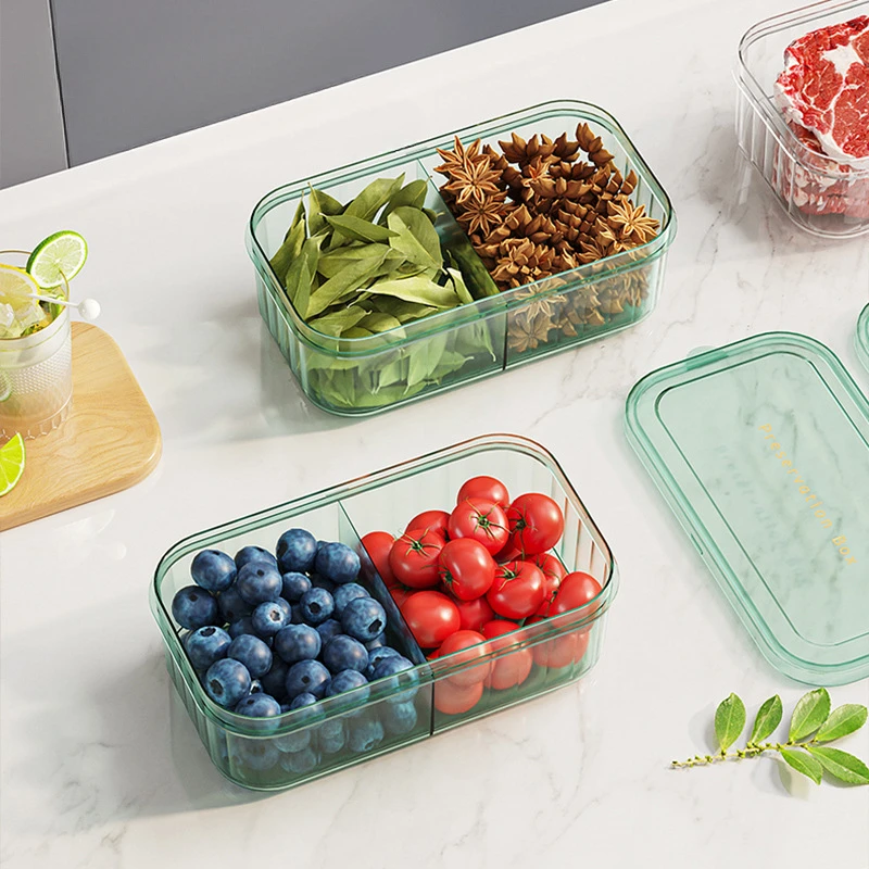 1PC Kitchen refrigerator rectangular fresh-keeping box microwave heat-resistant plastic lunch  food   fruit storage