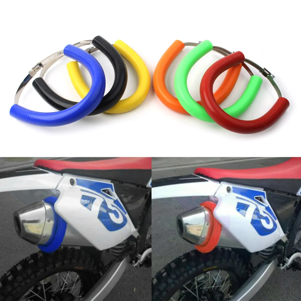 1Pcs Motorcycle Exhaust Pipe Heat Shield Crash Protector Cover Guard Universal For Dirt Bike More Than 250cc