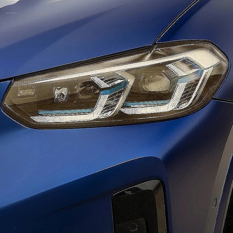 2 Pcs Car Headlight Protective Film Front Light Transparent Smoke Black TPU Sticker For BMW X3 G01 IX3 G08 Facelift 2022 2023