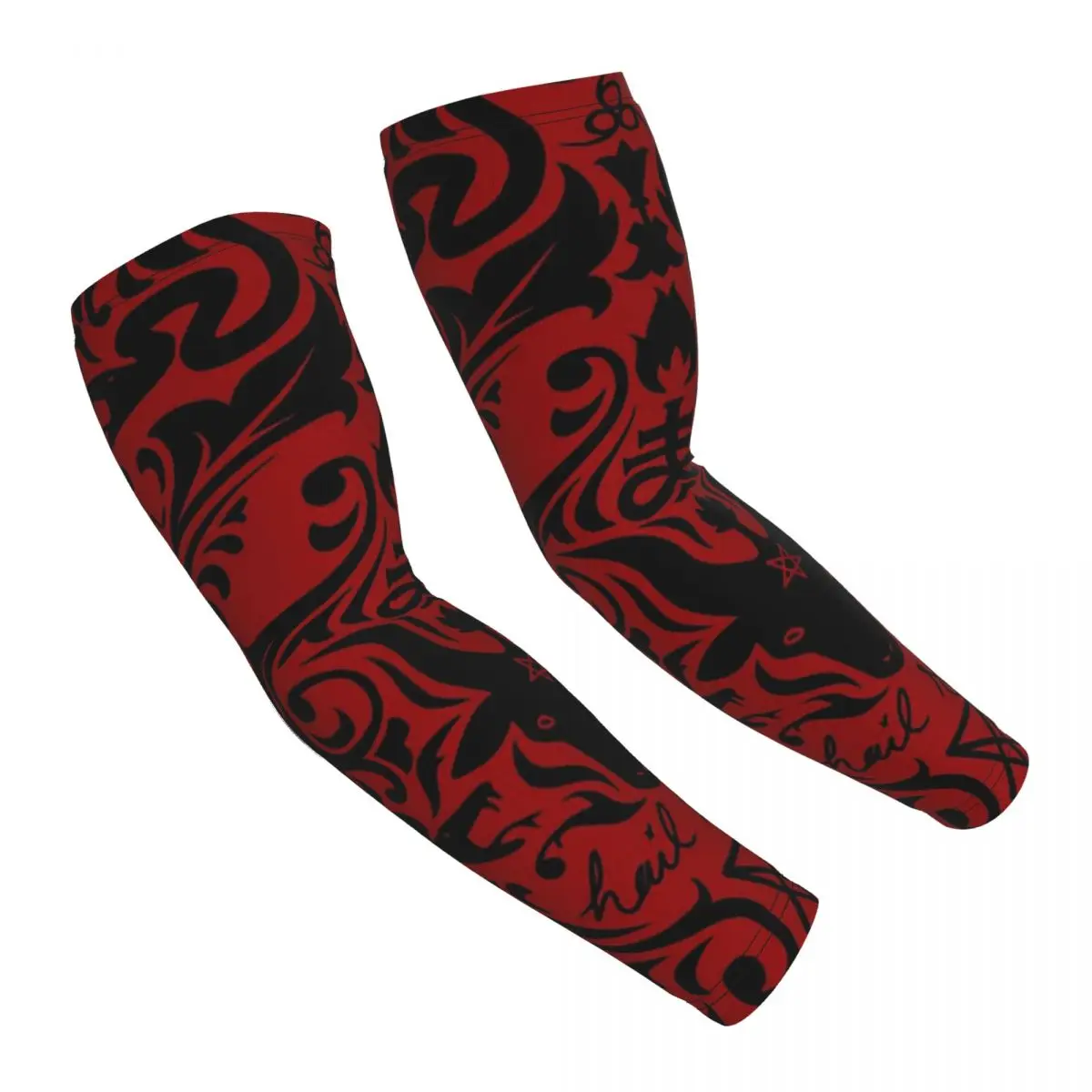

Damask - Hail Satan (Black And Red Default) Arm Sleeves Men Women Sun UV Protection Tattoo Cover Up Sports Cooling Cycling