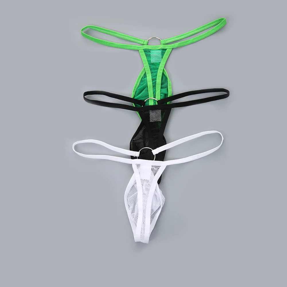 رجل ثونغ الملابس الداخلية للرجل الساخن الدانتيل الملابس الداخلية المثيرة T-الظهر مثلي الجنس سيسي الحقيبة السروال لينة G سلسلة طنجة الصيف الرجال سراويل