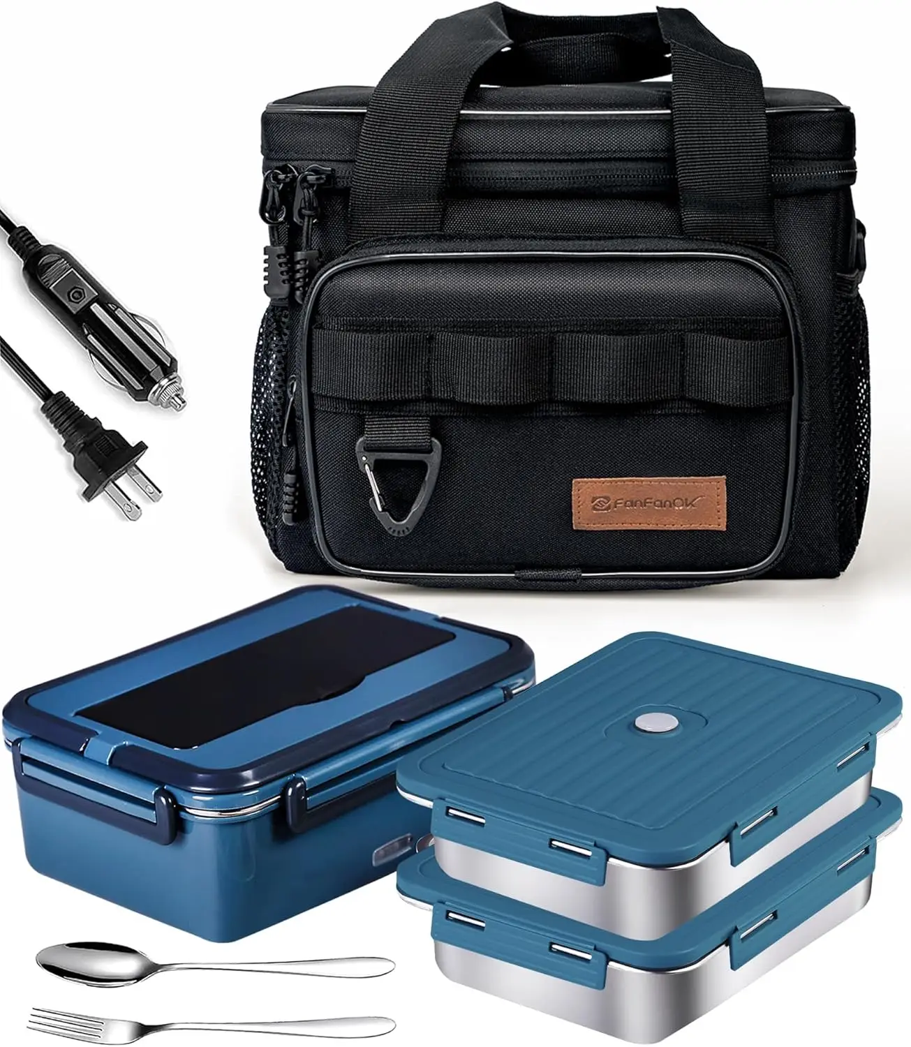 

80W Electric Lunch Box Food Heater, 1.8L Portable Warmer for Adults Work Car Home with Insulated Bag