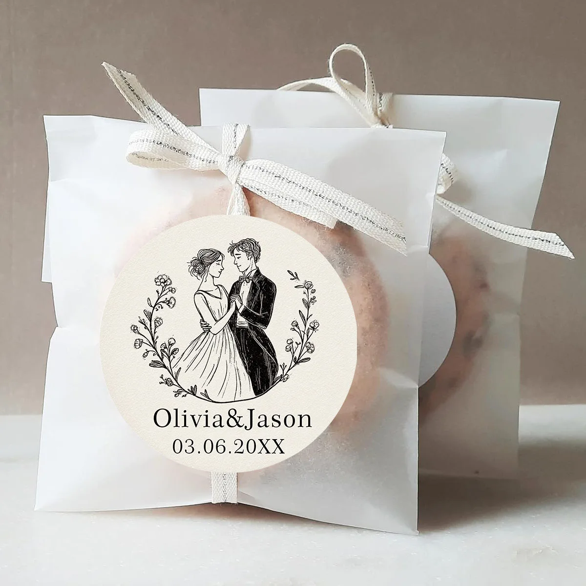 45/90 قطعة من ملصقات أرقام عيد الميلاد ذات الاسم الشخصي المخصص، لتغليف هدايا حفلات الزفاف والتعميد