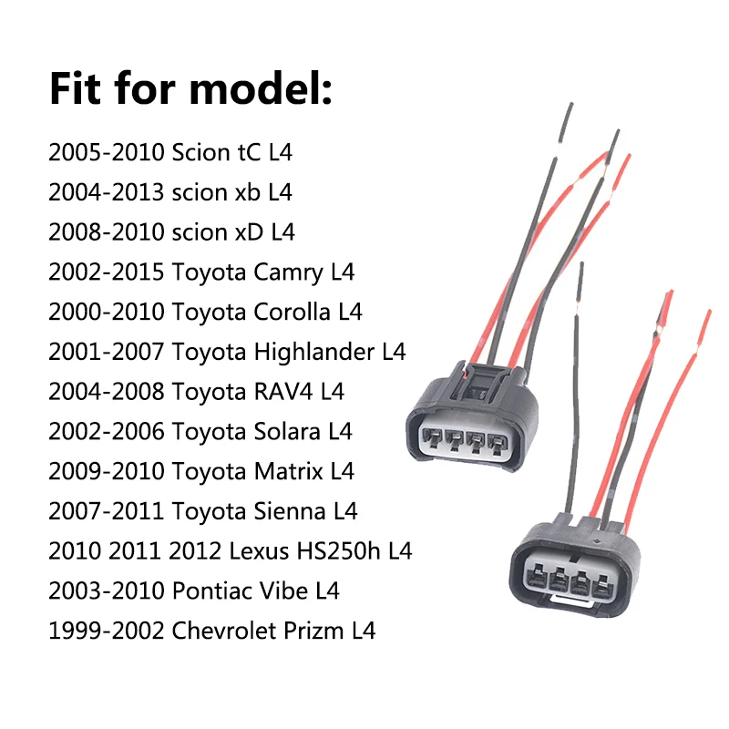 4pcs Ignition Coil Connector Replace 90980-11885 Compatible with Toyota Camry Corolla Scion tC /xD Sienna Highlander