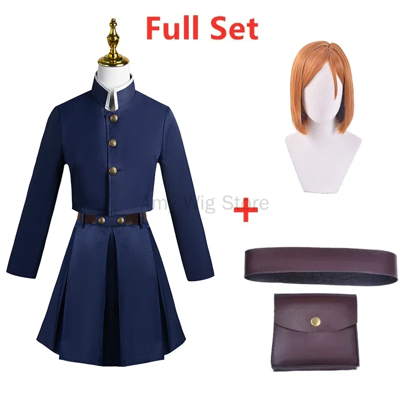 

Anime Cos Nobara Kugisaki Cosplay Uniform Halloween Women Skirts Full Set Waist Bag Coat Skirt Costume