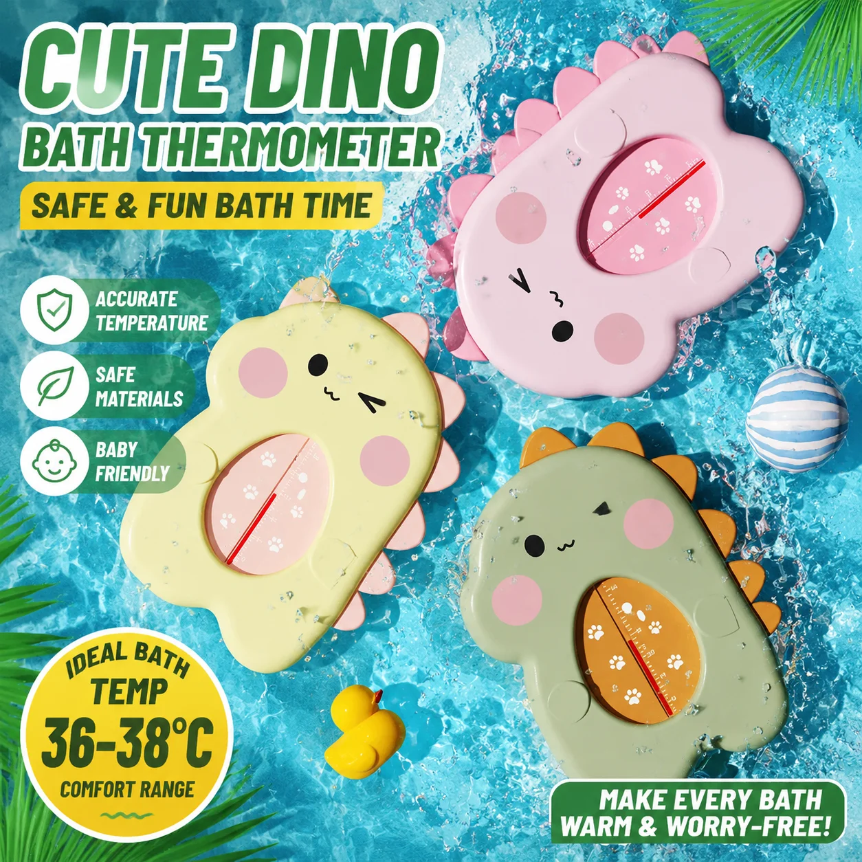 Baby Specific Water Temperature Gauge, Newborn Shower and Bath Temperature Gauge, Children's Baby Bathtub and Bath Temperature